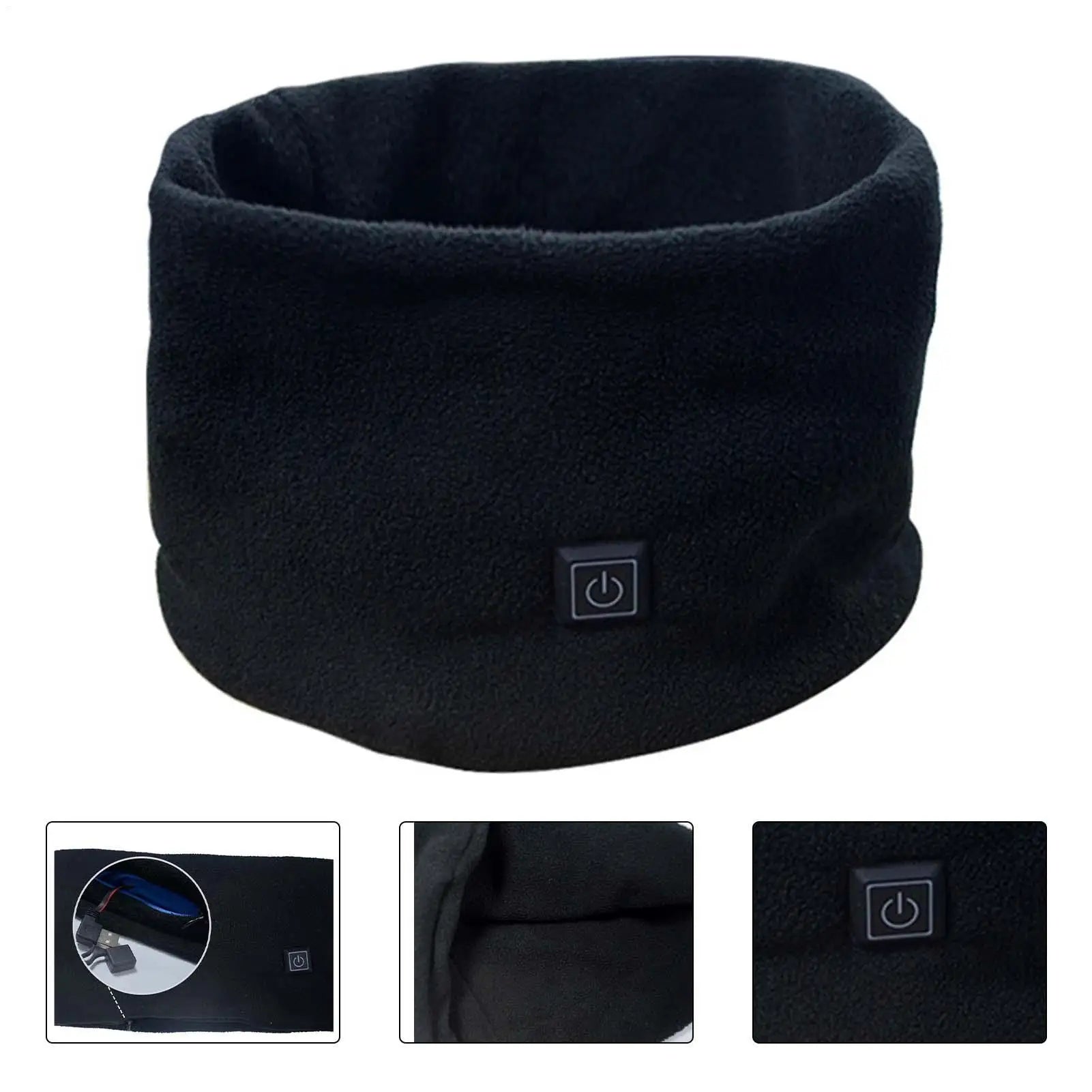 Unisex Electric Heating Scarf Windproof Heating Neck Cover Rechargeable 3 Speed Heating for Cycling Skiing Camping