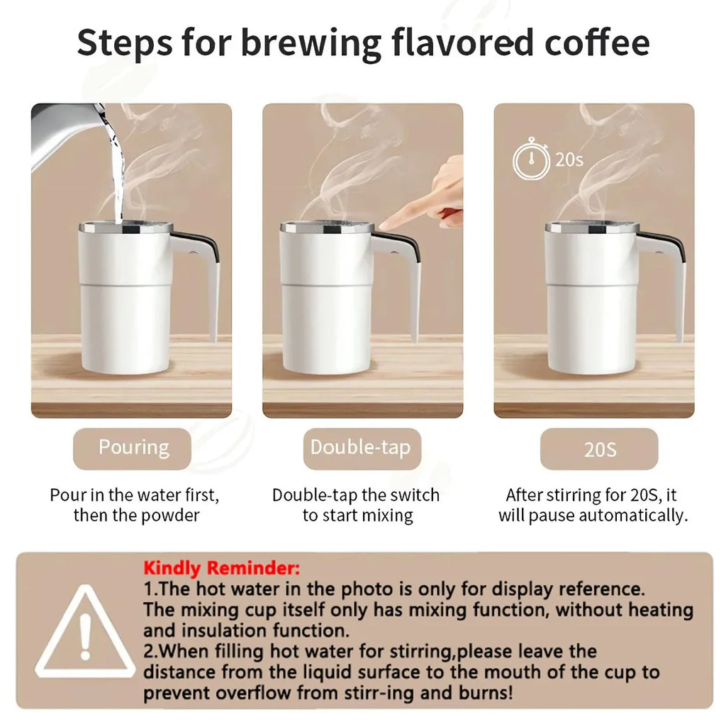 380ML Mini Electric Coffee Self Mixing Mug IP67 Waterproof Food Safe Coffee Mug USB Rechargeable Automatic Magnetic Cup For Tea