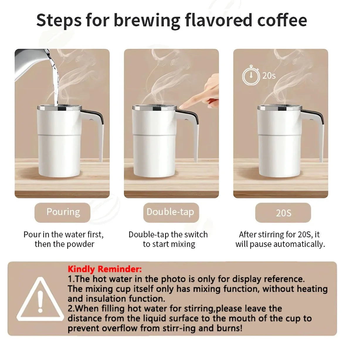 380ML Mini Electric Coffee Self Mixing Mug IP67 Waterproof Food Safe Coffee Mug USB Rechargeable Automatic Magnetic Cup For Tea