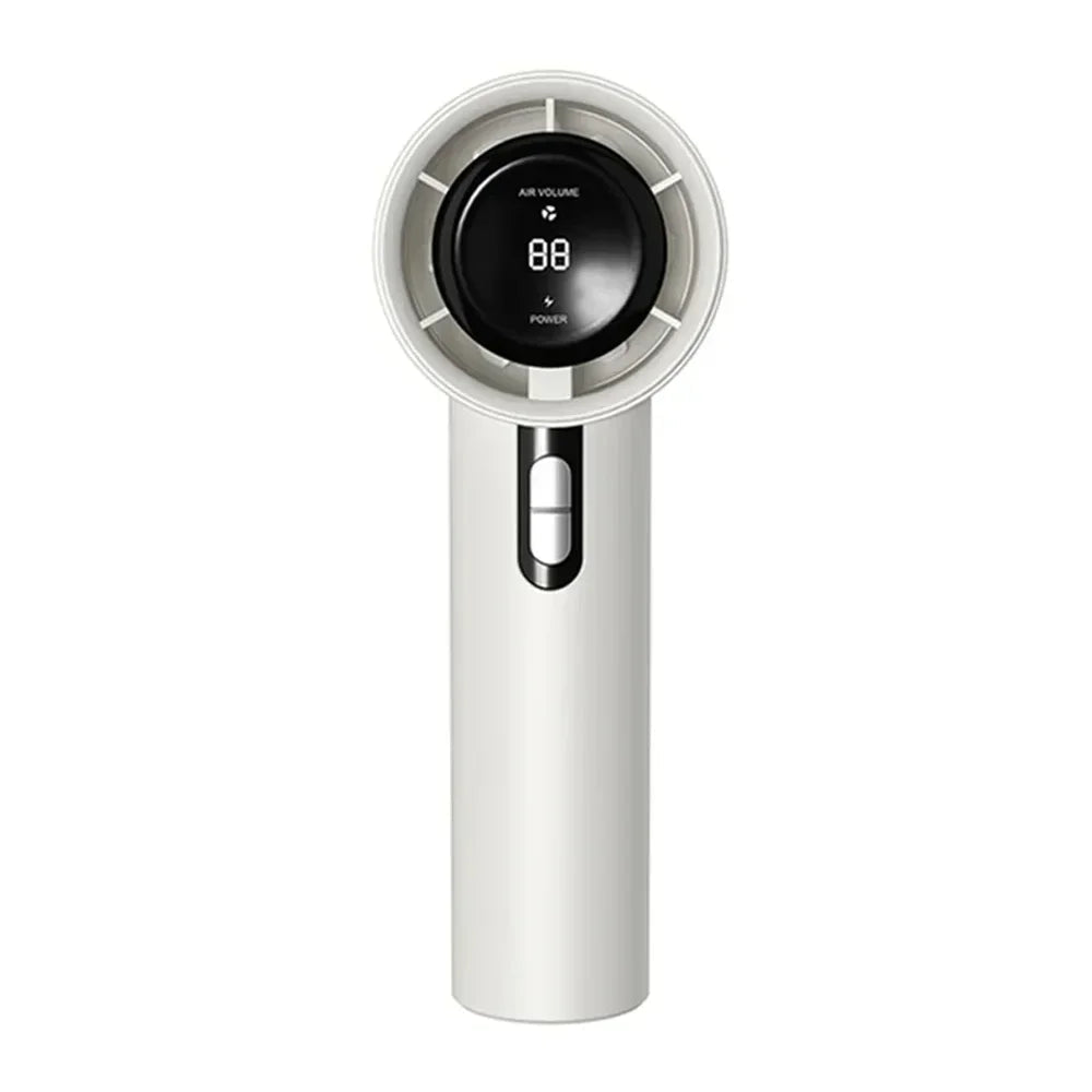 Ultra Quiet Handheld Fan, 100 Speed USB Rechargeable Portable Mini Turbo Fan for Office and Travel with LED Indicator